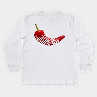 Chilli Pepper Super Hot Kids Long Sleeve T-Shirt